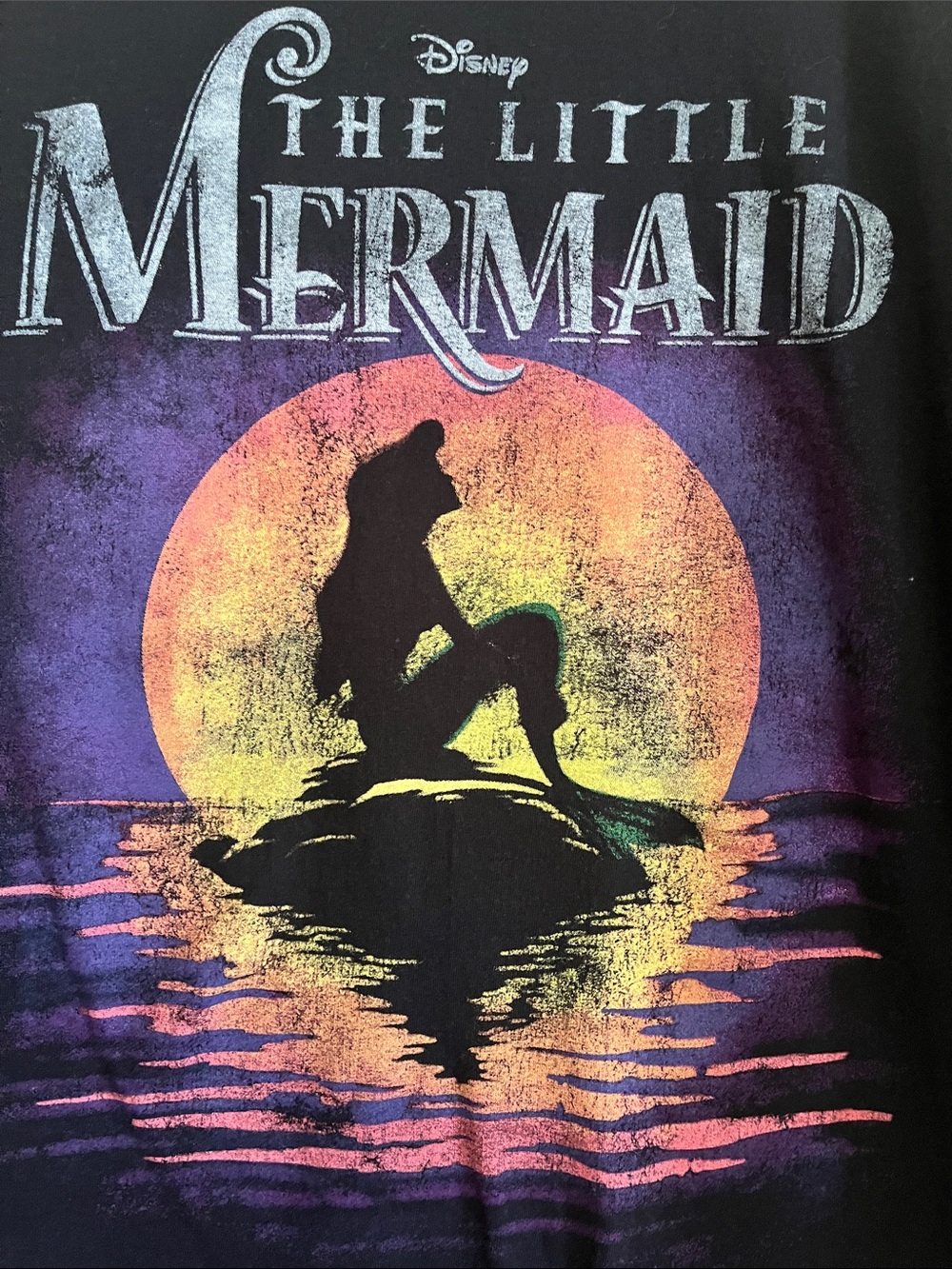Disney Black Tee with The Little Mermaid Sunset Silhouette - Picture 3 of 5